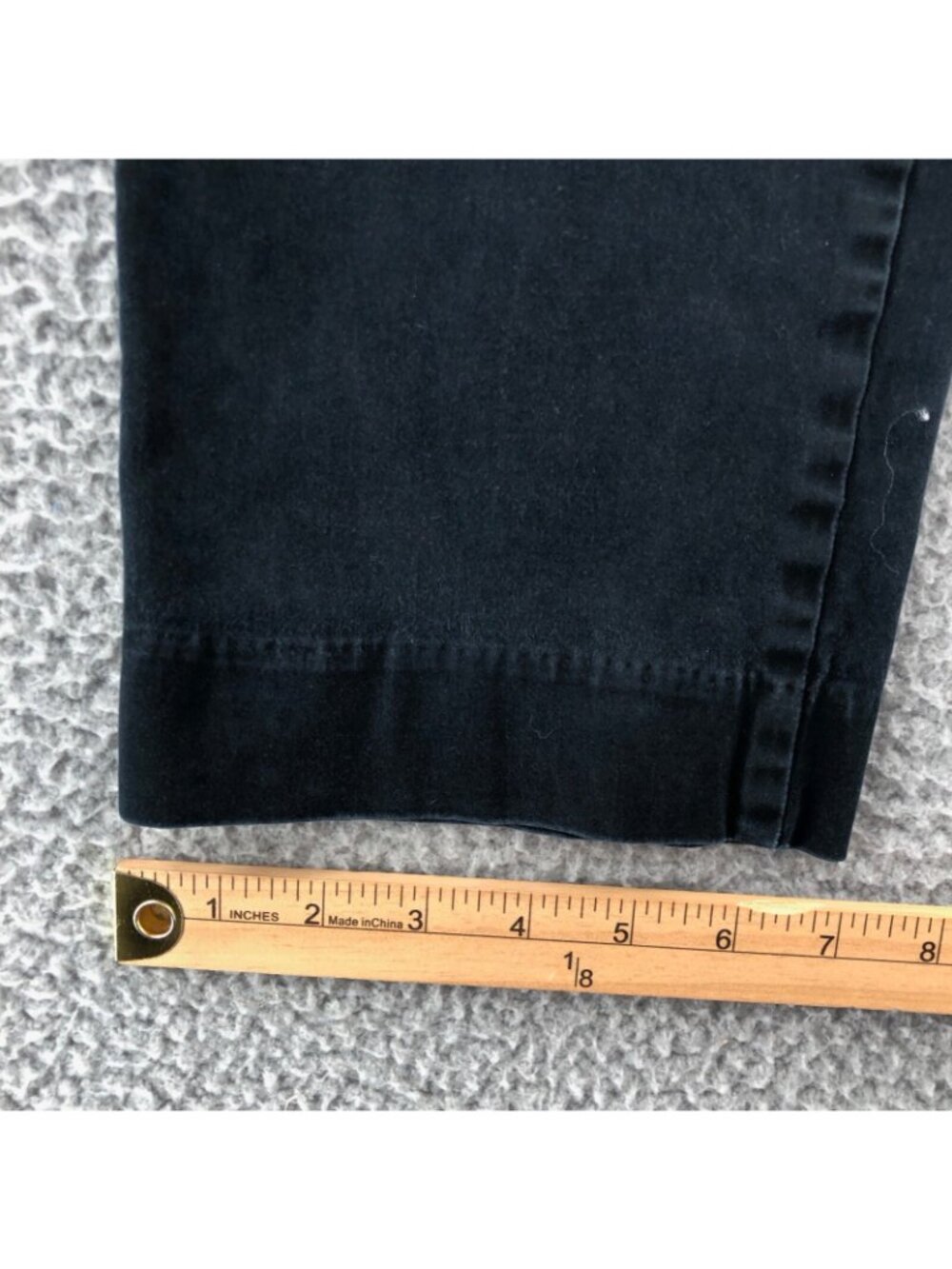 Talbots Pants Womens 6 Black Curvy Stretch Denim Zip Pockets Ankle Tapered Leg - Picture 10 of 11